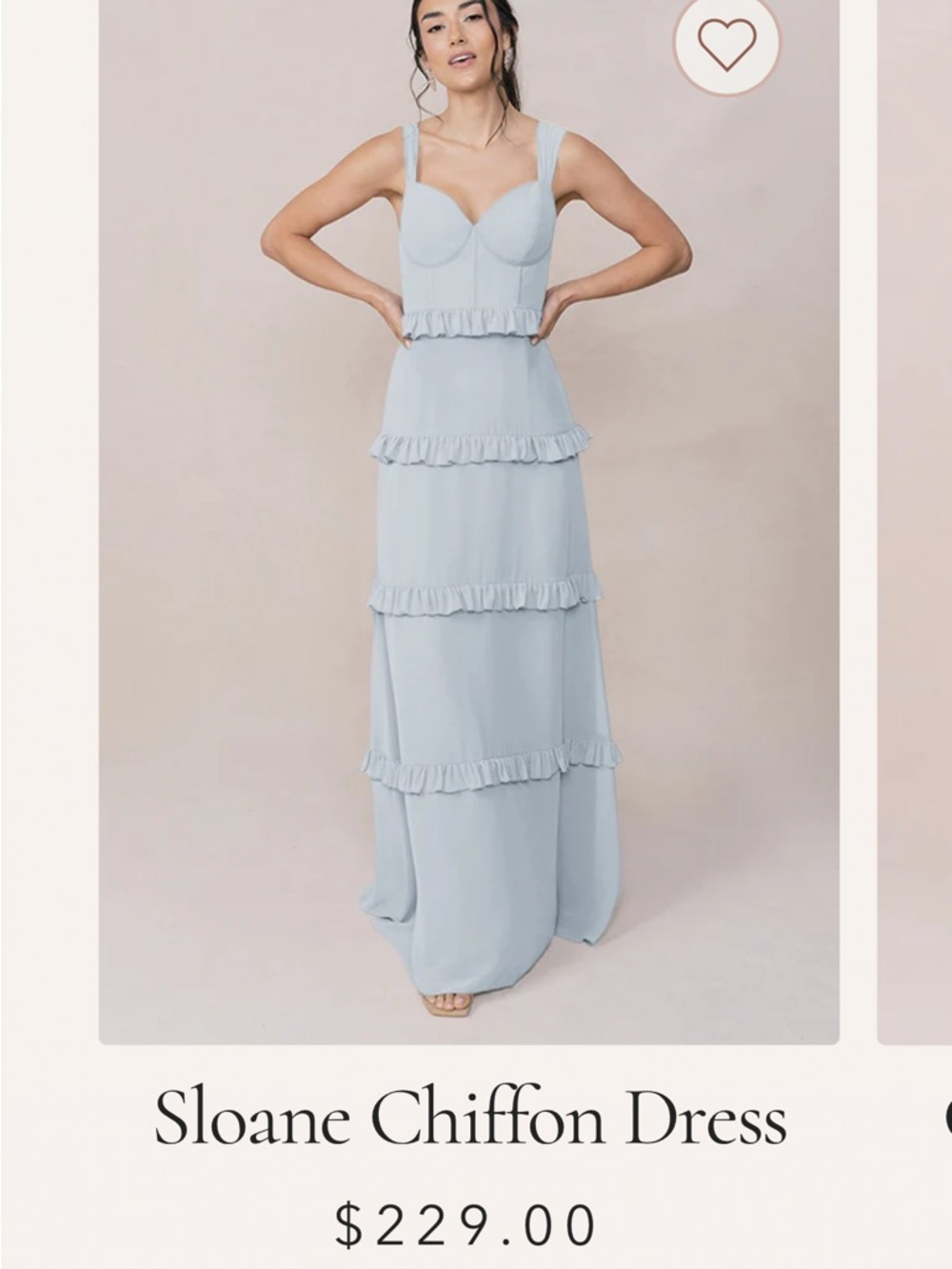 Revelry Powder Blue Ruffle-Tier Maxi Dress - Picture 6 of 6